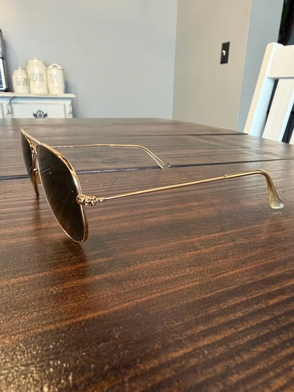 Ray-Ban Aviator Sunglasses Gold Frame with Dark Smoked Out Lenses